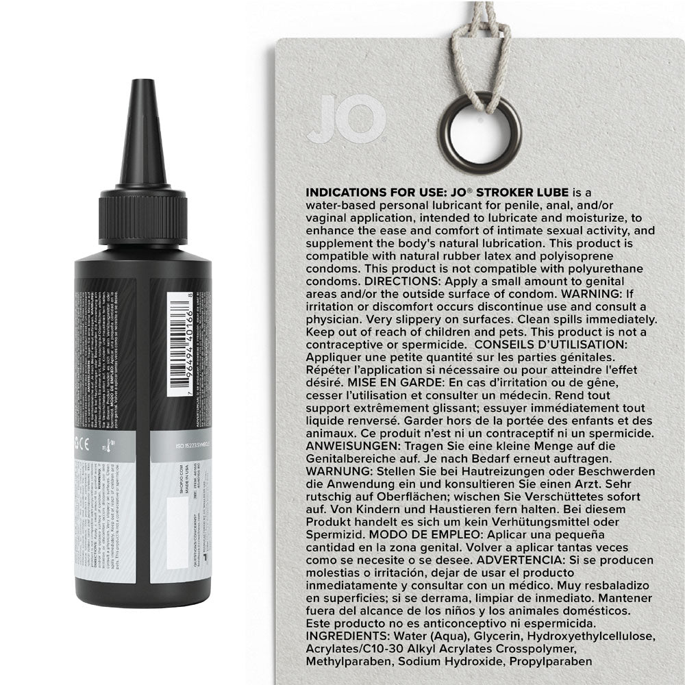 JO Stroker Lube - 120 ml - Water Based Stroker Lubricant - 120 ml Bottle