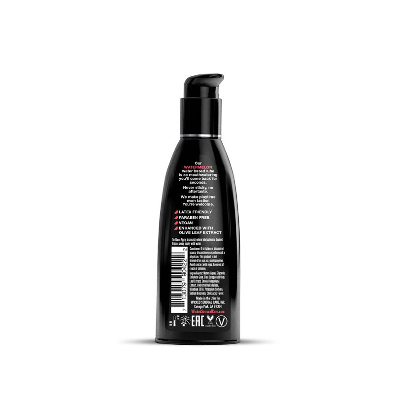 Wicked Aqua Watermelon - Watermelon Flavoured Water Based Lubricant - 60 ml (2 oz) Bottle
