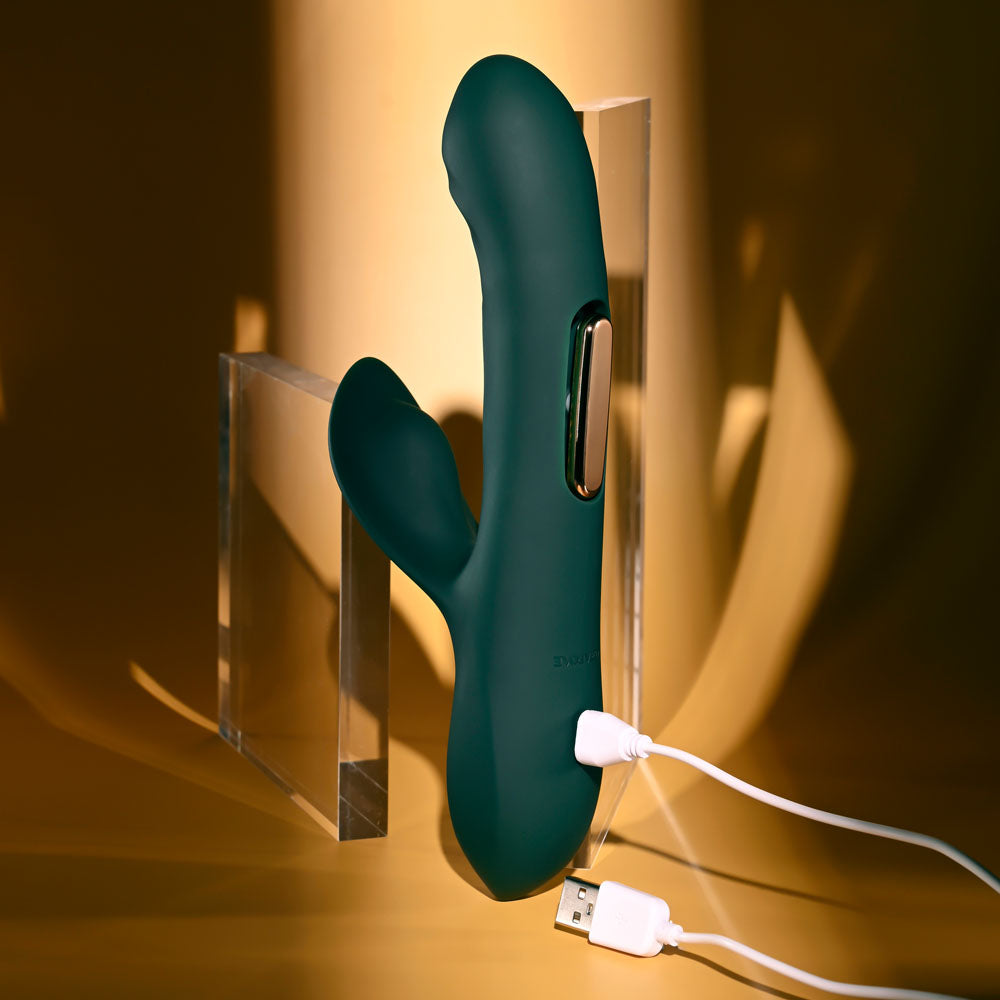 Evolved HEART OF GOLD - Green USB Rechargeable Rabbit Vibrator