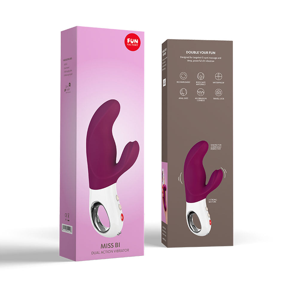 Fun Factory MISS BI grape - Grape 17 cm USB Rechargeable Rabbit Vibrator