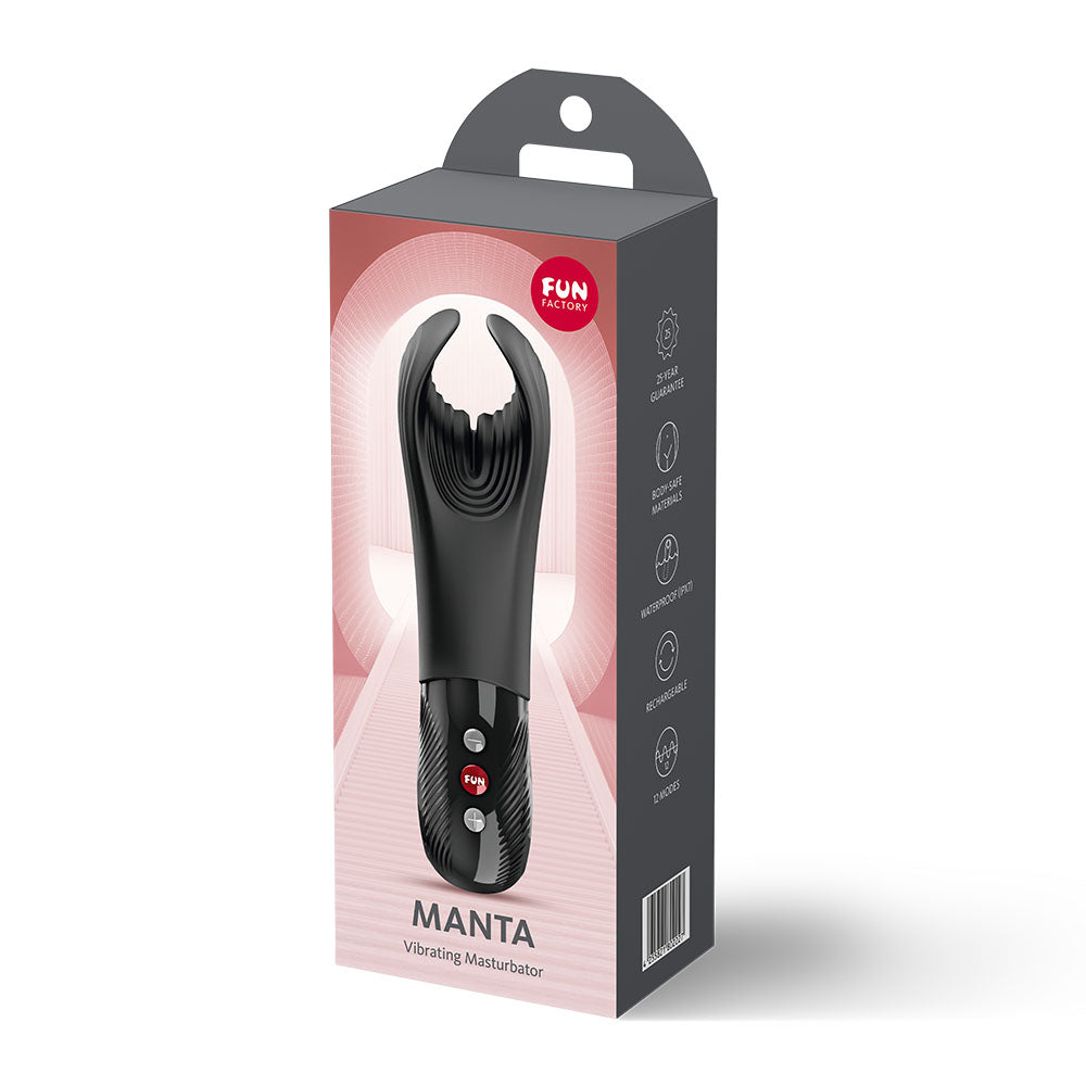 Fun Factory MANTA Black - USB-C Rechargeable Unisex Vibrator