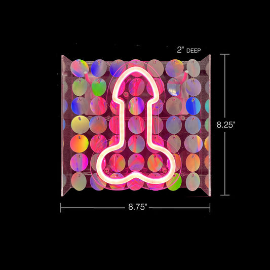 Glitterati Neon Pink Penis Sign - Novelty Neon Light