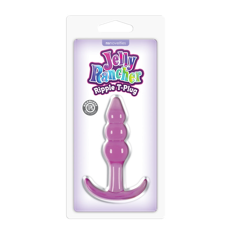 Jelly Rancher Ripple T-Plug - Purple - Purple 10.9 cm (4.3'') Butt Plug