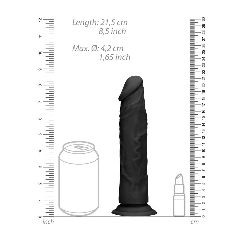 REALROCK 8'' Realistic Dildo - Black 20.3 cm Dong