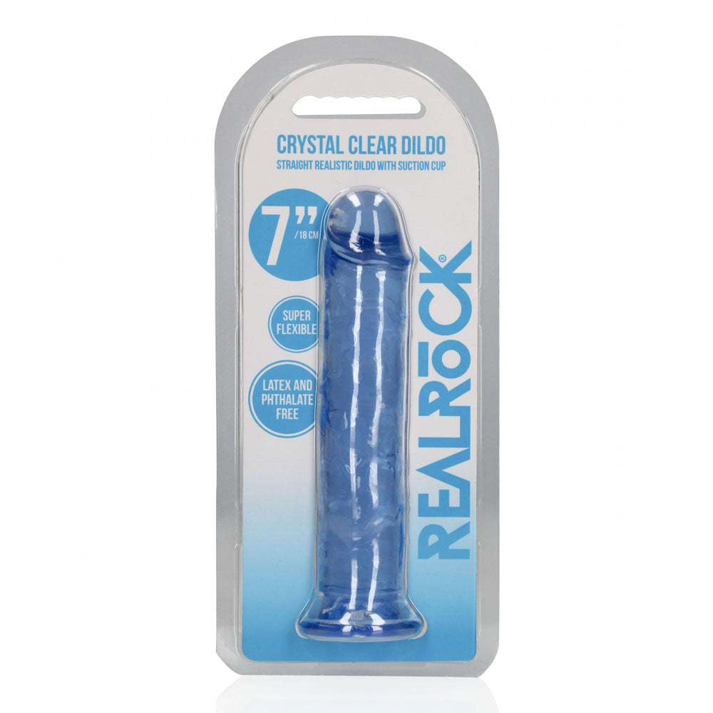 REALROCK 18 cm Straight Dildo - Blue - Blue 18 cm (7'') Dong