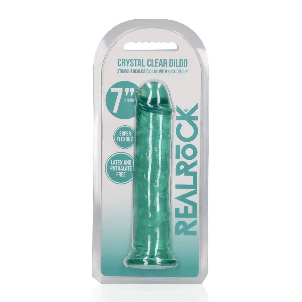 REALROCK 18 cm Straight Dildo - Turquoise - Turquoise 18 cm (7'') Dong