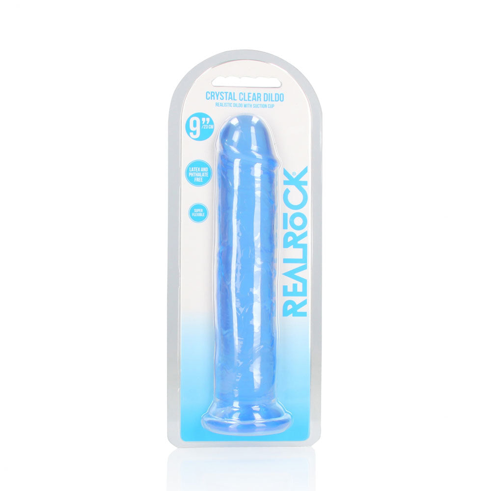 REALROCK 25 cm Straight Dildo - Blue - Blue 25 cm (10'') Dong