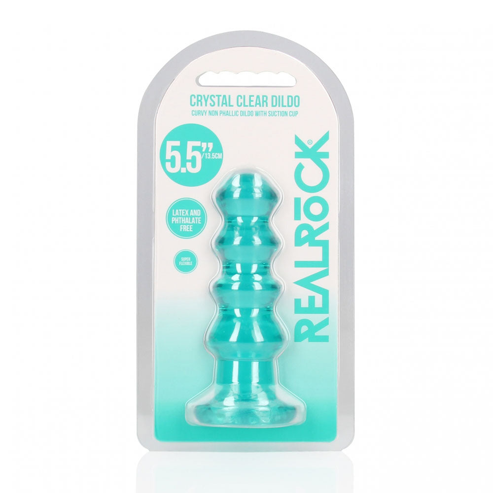 REALROCK 14 cm Curvy Anal Plug - Turquoise - Turquoise 14 cm (4.5'') Butt Plug