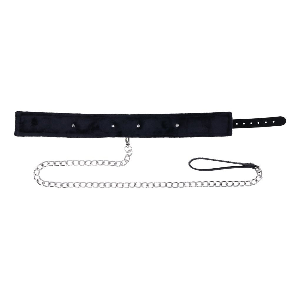 S&M Shadow Collar and Leash - Black Neck Restraint and Leash