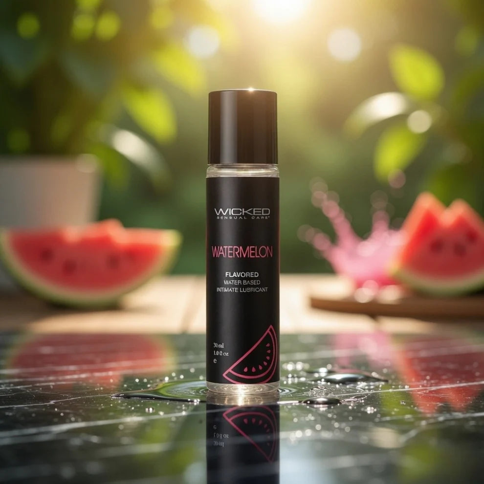 Wicked Aqua Watermelon - Watermelon Flavoured Water Based Lubricant - 120 ml (4 oz) Bottle