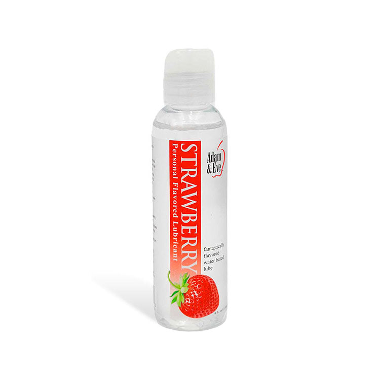 Adam & Eve STRAWBERRY Lubricant - Strawberry Flavoured Water Based Lubricant - 118 ml Bottle