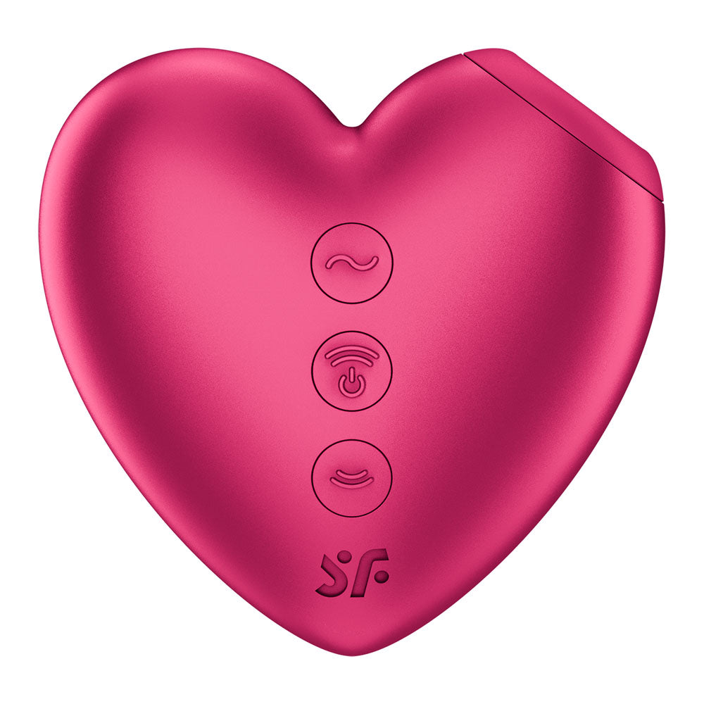Satisfyer Cutie Heart - Battery Operated - Pink Air Pulsation Stimulator with Vibration