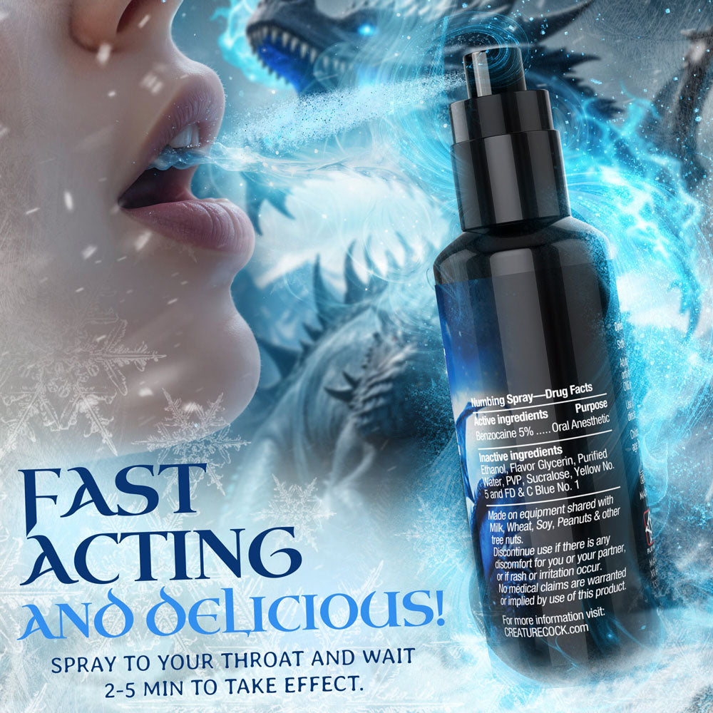 Creature Cocks Deep Throat Spray - Spearmint - Spearmint Flavoured Numbing Spray - 59 ml Spray