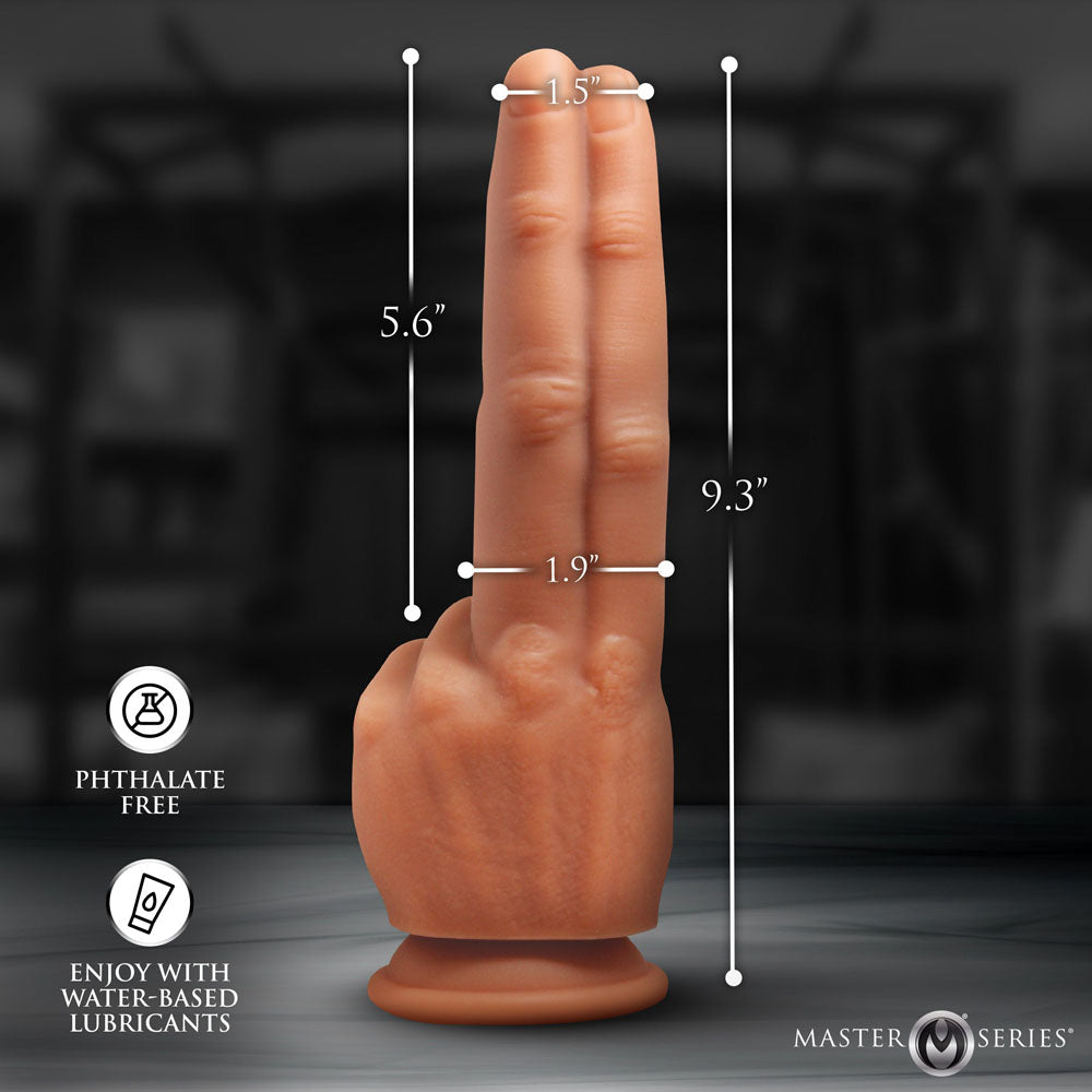 Master Series The Pleaser - Flesh 23.6 cm Double Finger Dildo