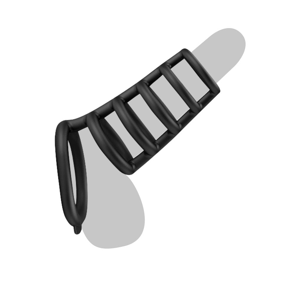 Party Up KIM Cock Cage - Black Cock Ring Cage
