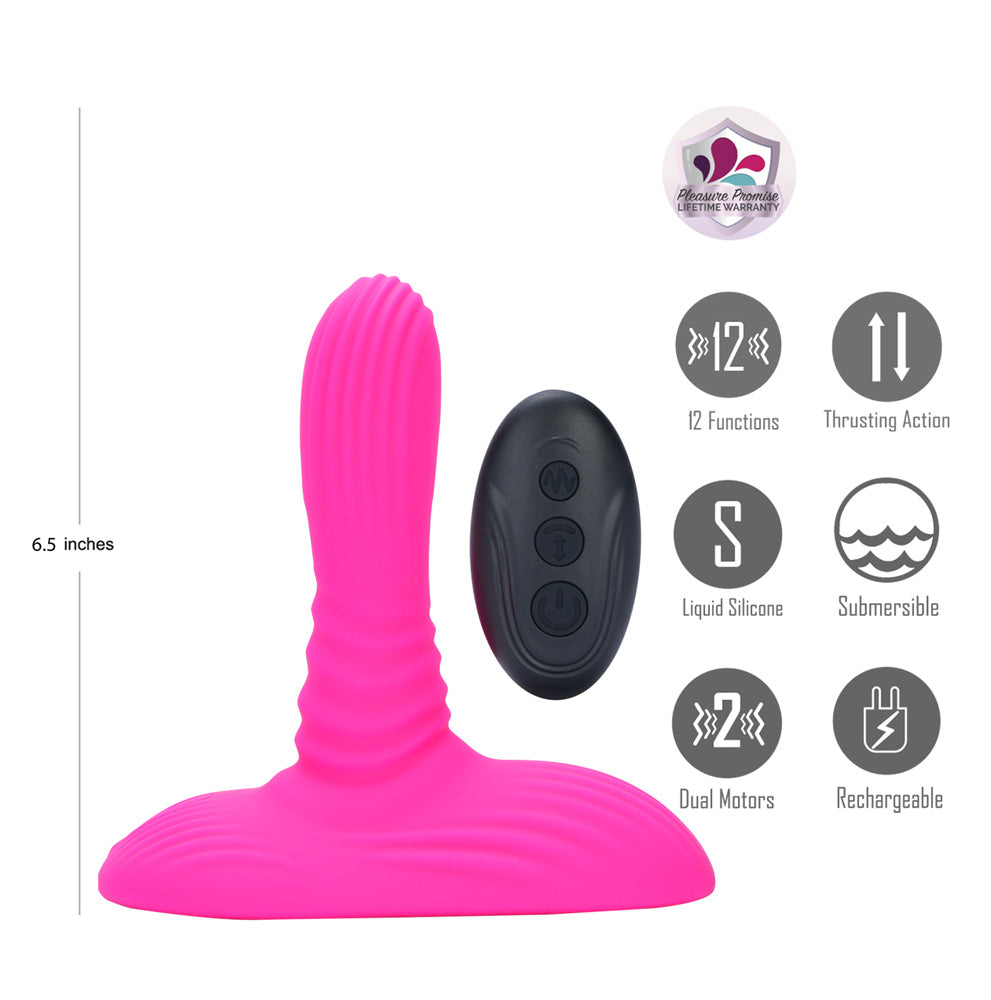 Maia ADIRA - Pink USB Rechargeable Thrusting Vibrator with Wireless Remote