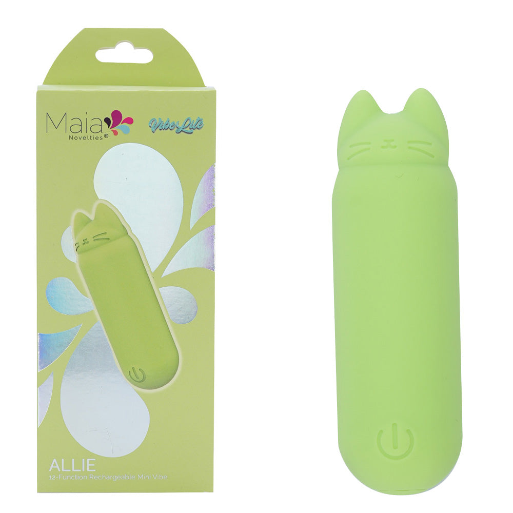 Maia ALLIE - Green 7.6 cm USB Rechargeable Vibrating Bullet
