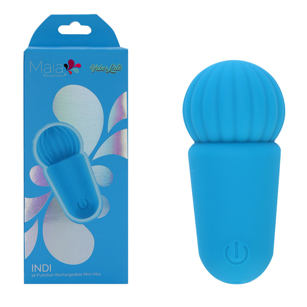 Maia INDI - Blue 7.6 cm USB Rechargeable Mini Vibrating Wand