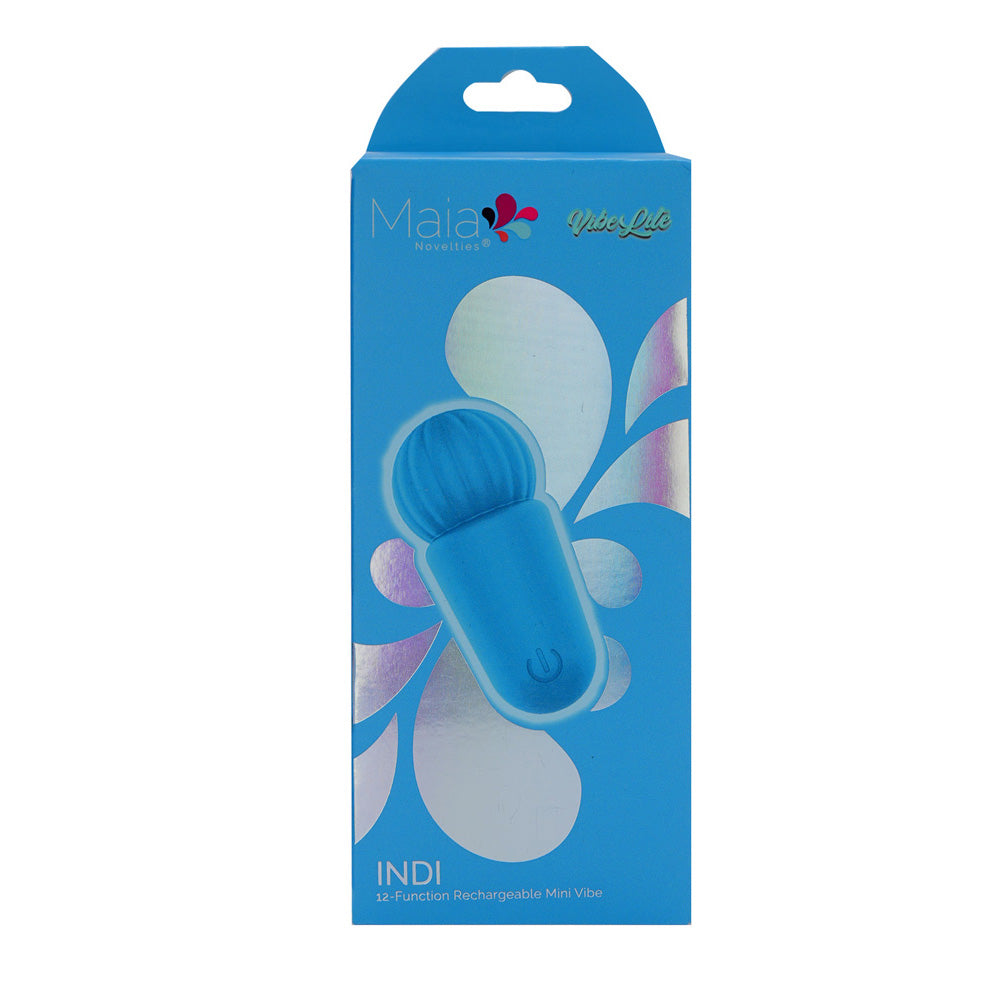 Maia INDI - Blue 7.6 cm USB Rechargeable Mini Vibrating Wand