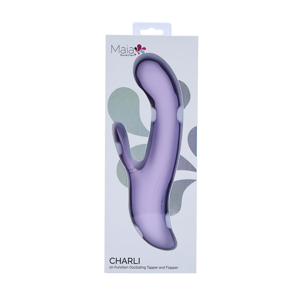Maia CHARLI - Lavender 22.9 cm USB Rechargeable Flapping & Tapping Rabbit Vibrator