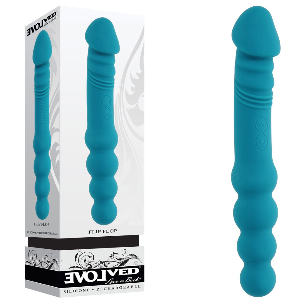 Evolved FLIP FLOP - Blue 23.1 cm USB Rechargeable Dual Ended Vibrator
