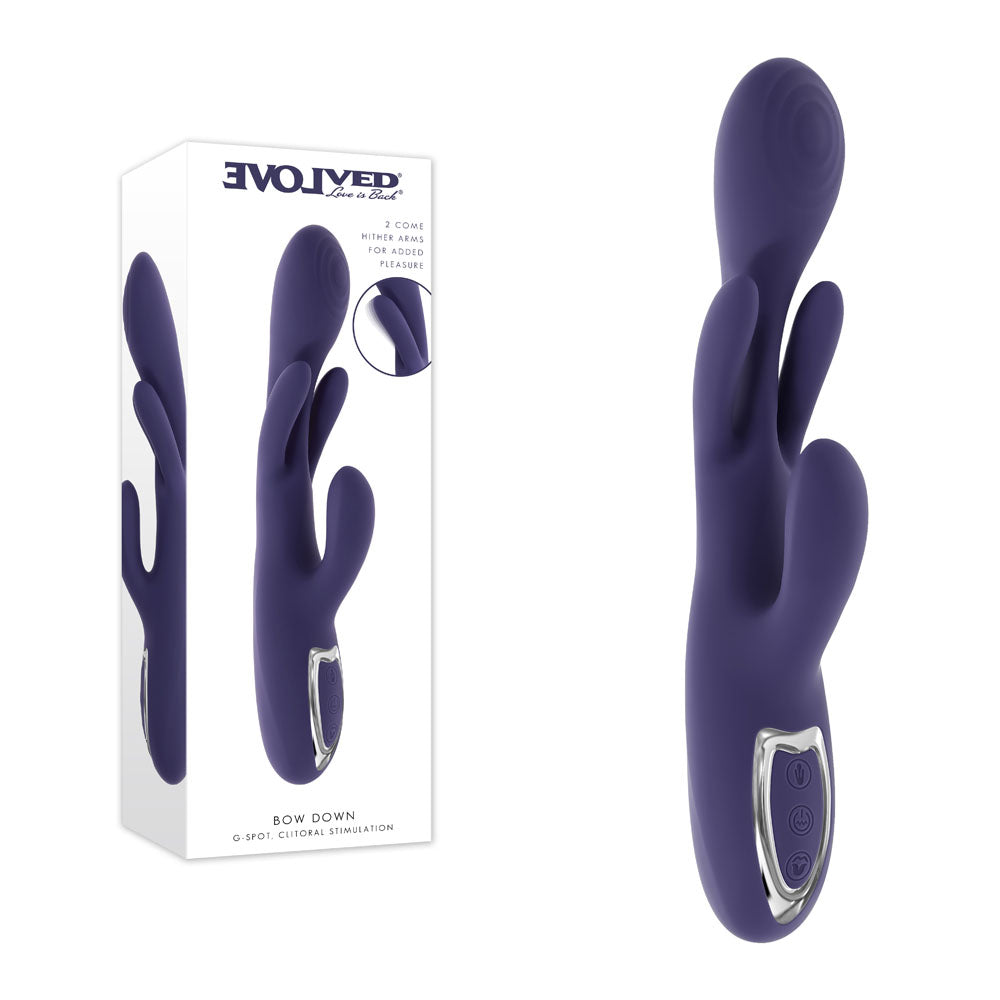 Evolved BOW DOWN - Purple USB Rechargeable Rabbit Vibrator