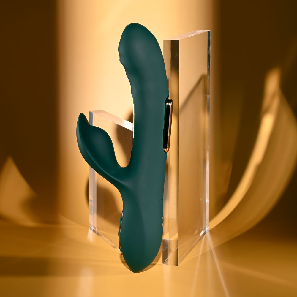 Evolved HEART OF GOLD - Green USB Rechargeable Rabbit Vibrator