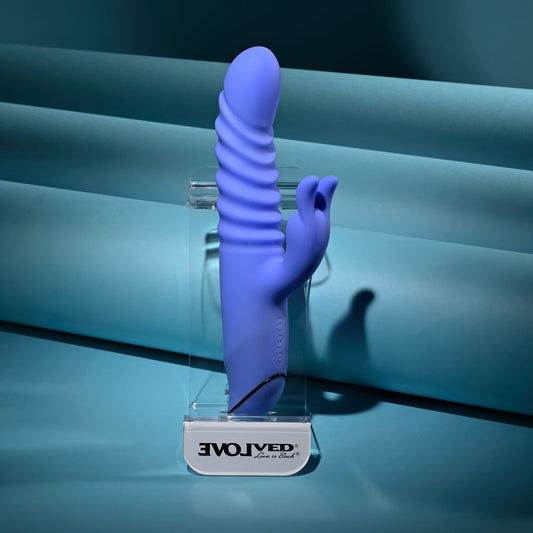Evolved KNOCK KNOCK - Purple 22.9 cm USB Rechargeable Rabbit Vibrator with Flicking Head
