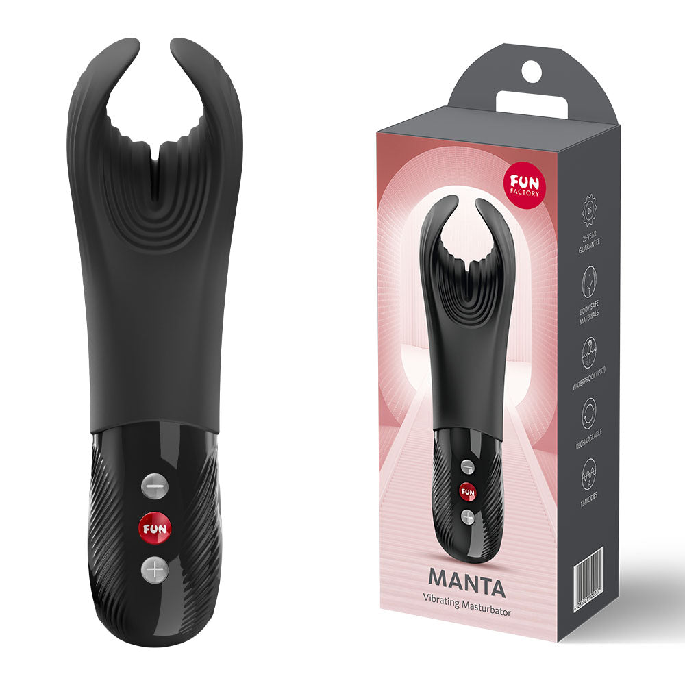 Fun Factory MANTA Black - USB-C Rechargeable Unisex Vibrator
