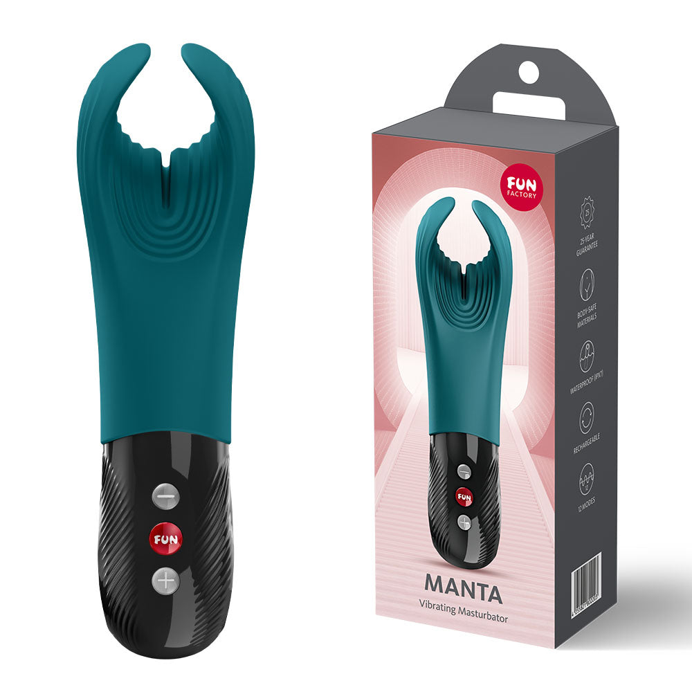 Fun Factory MANTA Bottle Green - USB-C Rechargeable Unisex Vibrator