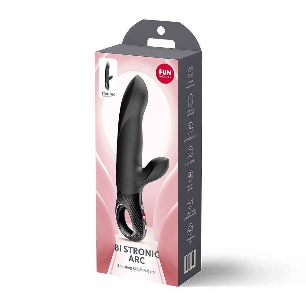 Fun Factory BI STRONIC ARC Black - Black 21.6 cm USB-C Rechargeable Thrusting Vibrator