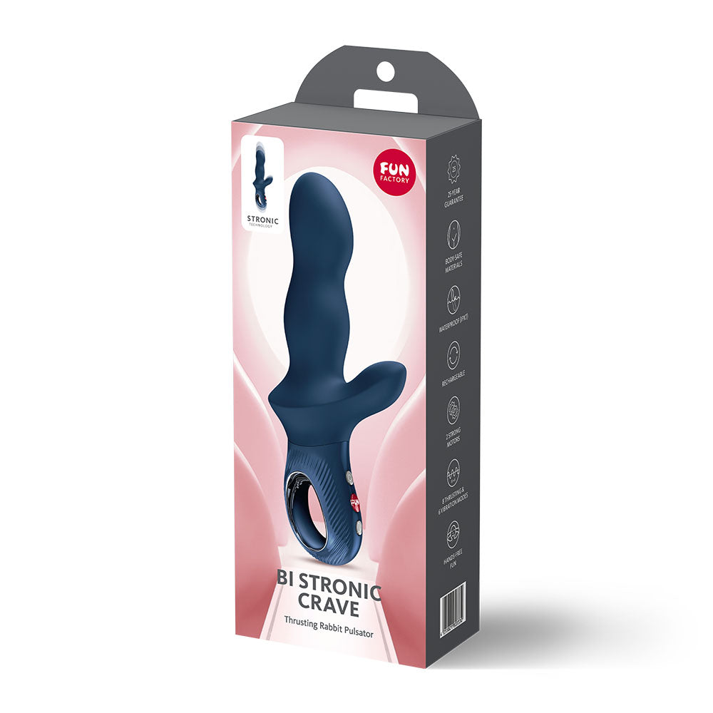 Fun Factory BI STRONIC CRAVE Nightblue - Nightblue USB-C Rechargeable Thrusting Vibrator