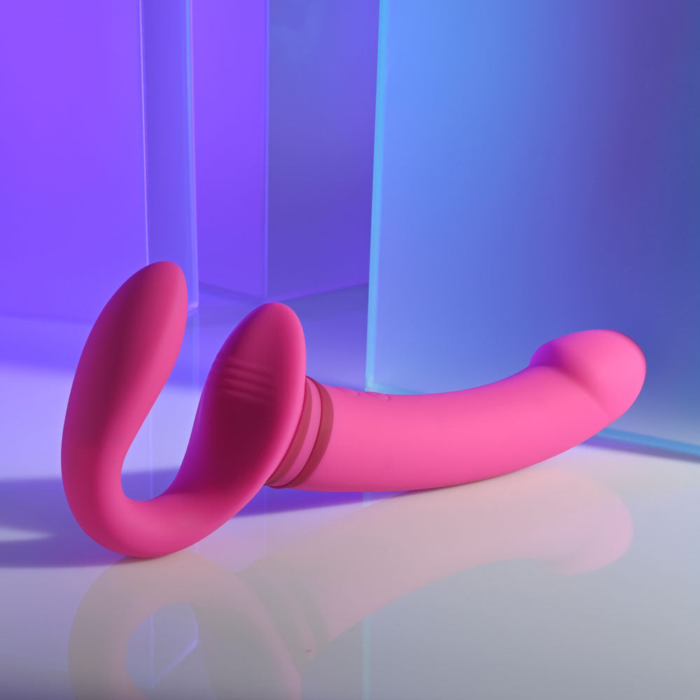 Gender X SHARING IS CARING - Pink 21.9 cm USB Rechargeable Strapless Strap-On