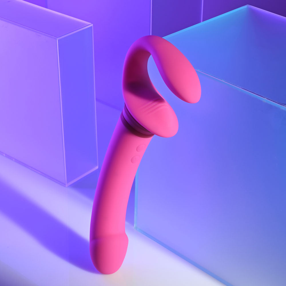 Gender X SHARING IS CARING - Pink 21.9 cm USB Rechargeable Strapless Strap-On