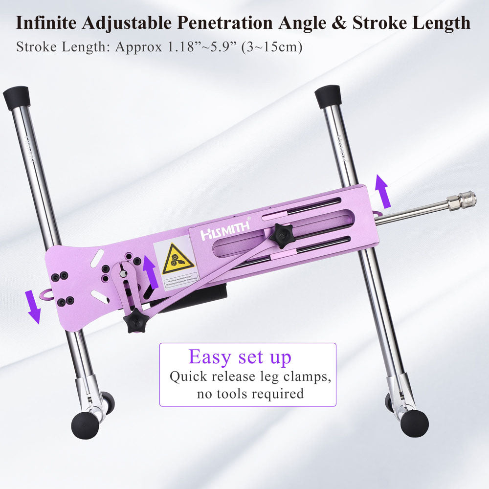 Hismith Premium 3.0 Sex Machine - Pink - Pink Mains Powered Sex Machine with App Control and Remote