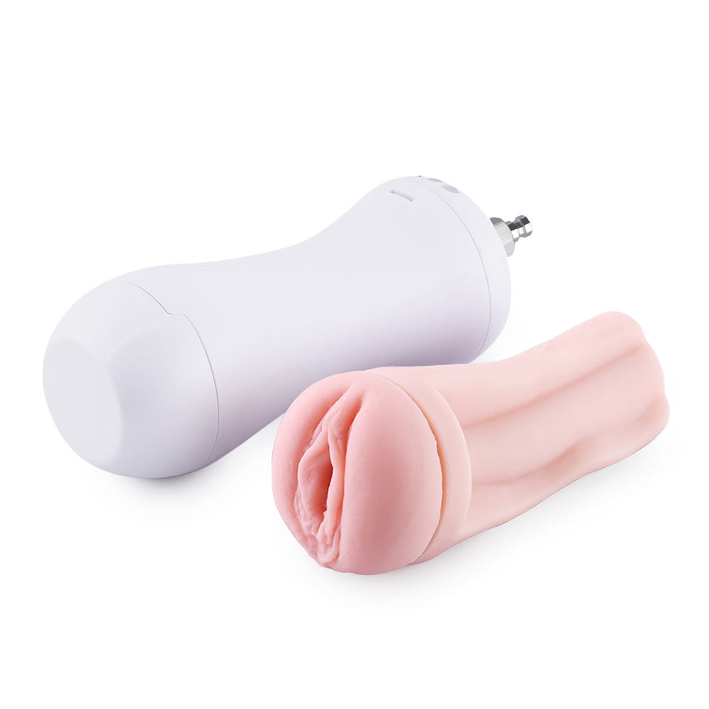 Hismith Vibrating Vagina Stroker Machine Attachment - USB Rechargeable Vibrating Vagina Stroker for Hismith Sex Machines