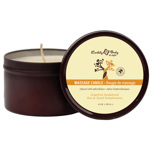 EB Aphrodisiac Massage Candle - Grapefruit Sandalwood - Grapefruit Sandalwood Scented Massage Candle - 170 g