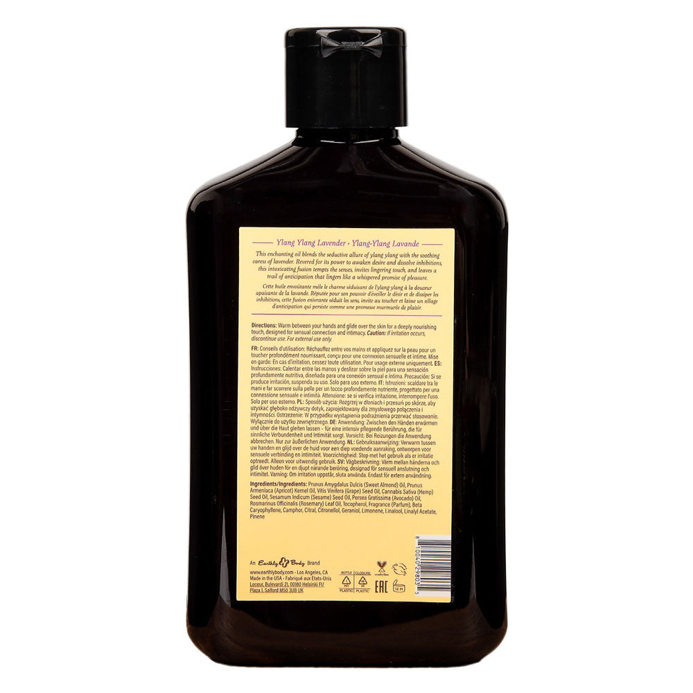 EB Hemp Seed Massage Oil YLANG YLANG LAVENDER - 250 ml - Ylang Ylang & Sandalwood Scented Massage Oil - 250 ml Bottle