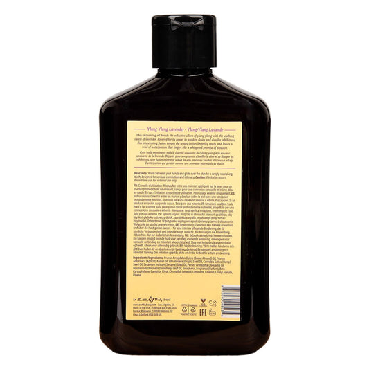 EB Hemp Seed Massage Oil YLANG YLANG LAVENDER - 250 ml - Ylang Ylang & Sandalwood Scented Massage Oil - 250 ml Bottle