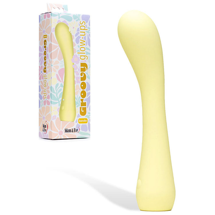 Adam & Eve GROOVY GLOW-UPS Bendie - Yellow 18.4 cm USB Rechargeable G-Spot Vibrator