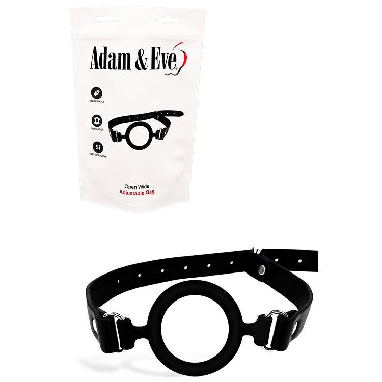 Adam & Eve OPEN WIDE - Black Adjustable Mouth Restraint