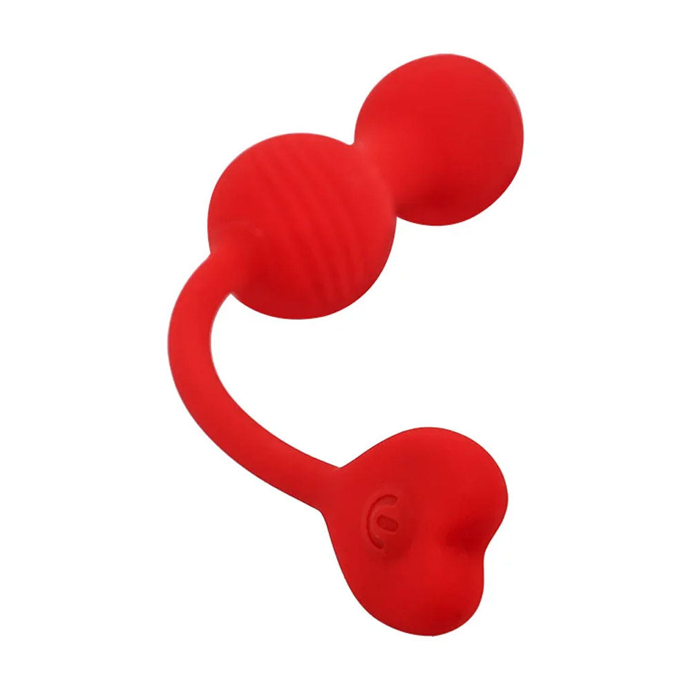 Adam & Eve SWEETHEART Kegel Trainer - Red USB Rechargeable Vibrating Kegel Balls with Remote