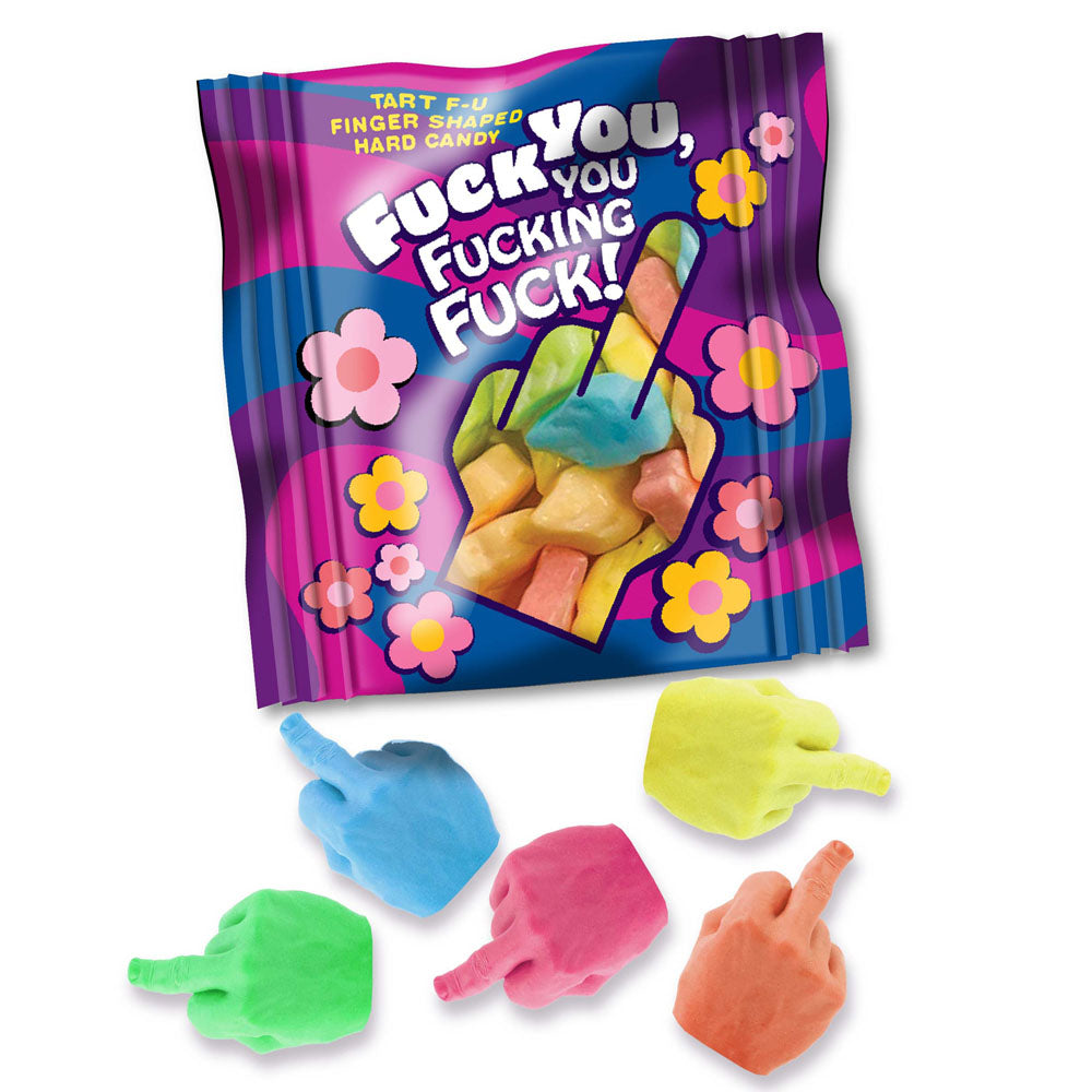 F**K YOU, YOU F**KING F**K! - Bag of 25 - Middle Finger Lollies - Bulk Bag of 25 Party Packs