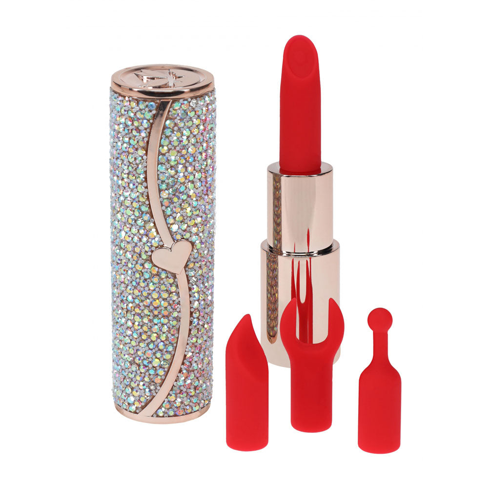 LOVELINE Sparkle - Red 8.3 cm USB Rechargeable Lipstick Vibrator
