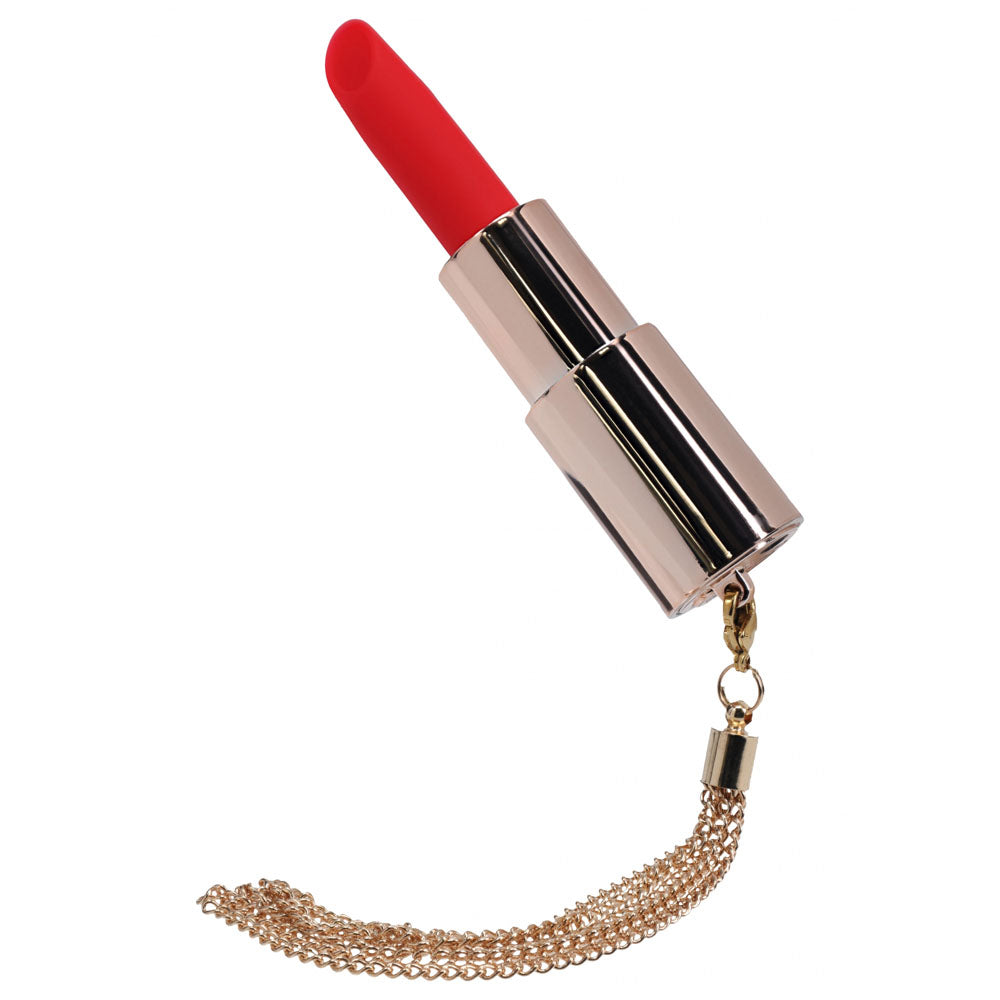 LOVELINE Sparkle - Red 8.3 cm USB Rechargeable Lipstick Vibrator