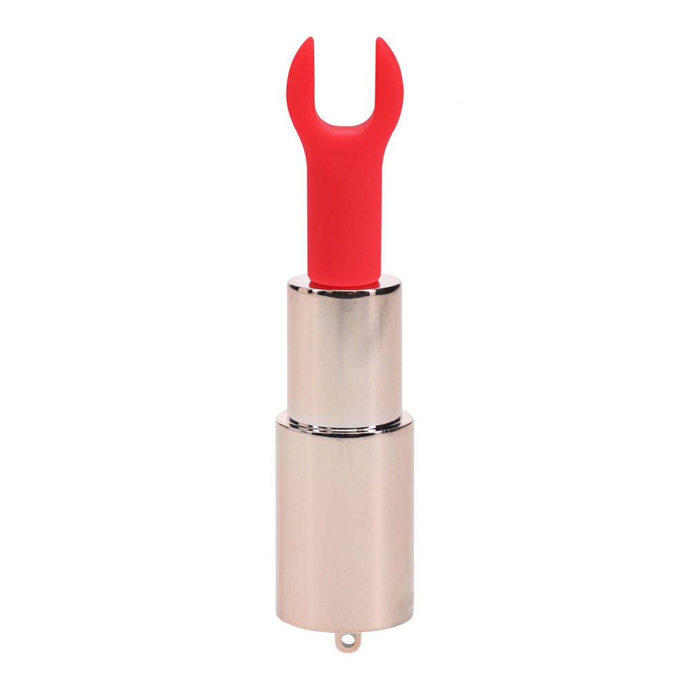 LOVELINE Sparkle - Red 8.3 cm USB Rechargeable Lipstick Vibrator