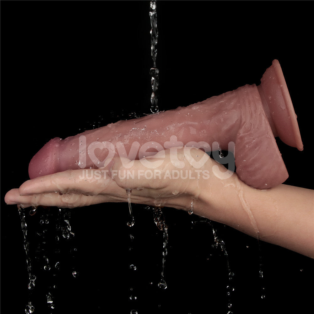 Dual Density Power Cock - 9 Inch Flesh - Flesh 23 cm USB Rechargeable Vibrating Dildo