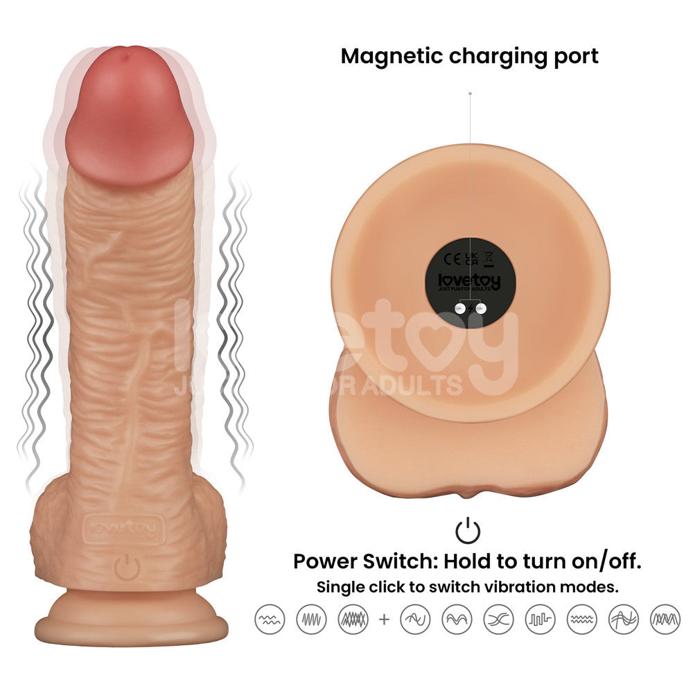8.5 Inch Power Basics - Flesh 21.6 cm USB Rechargeable Vibrating Dong