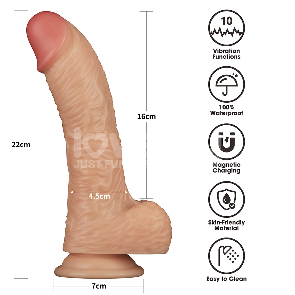 8.5 Inch Power Basics - Flesh 21.6 cm USB Rechargeable Vibrating Dong
