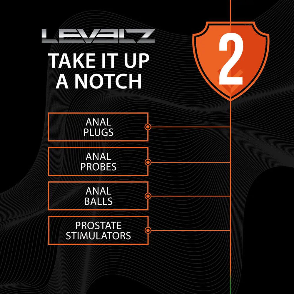 LEVELZ Silicone Anal Plug with Loop - Large - Black Large Butt Plug